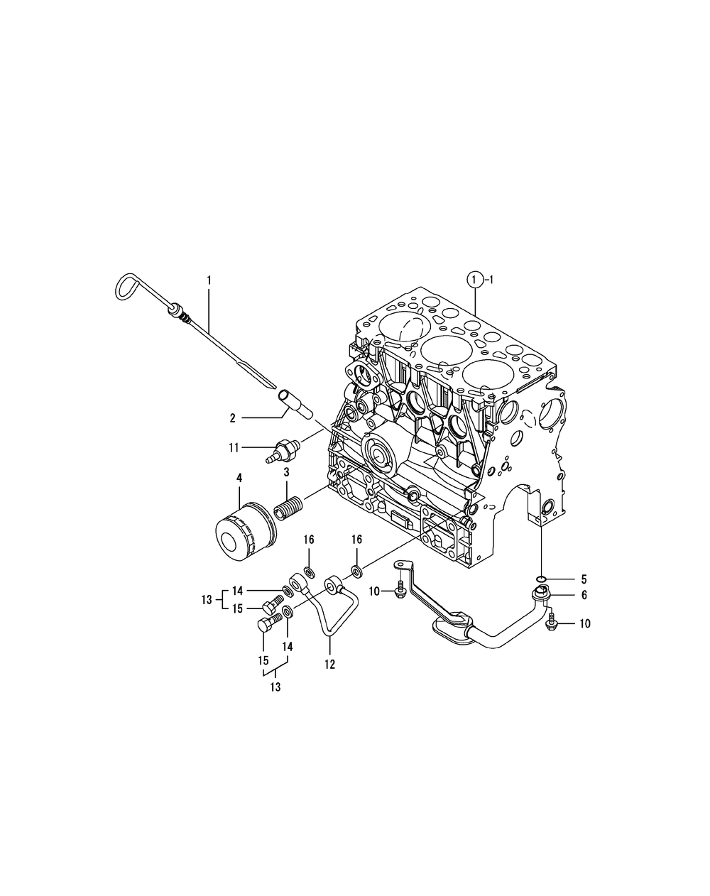 Yanmar Engine - Lubrication Oil System Diagram and Parts List for 467 4X4-1H013H-1H294H-37BKD010 Cub Cadet Lawn Tractor Accessories